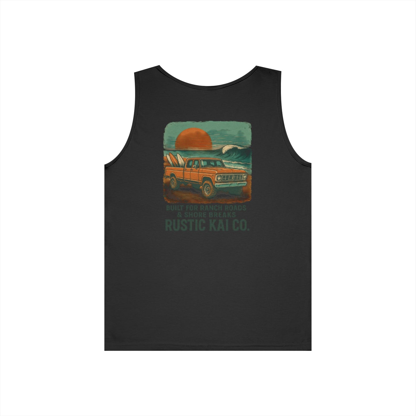 Rustic Adventure Unisex Heavy Cotton Tank Top, Summer Vibes, Travel Shirt, Camping Wear, Gift for Outdoor Lovers