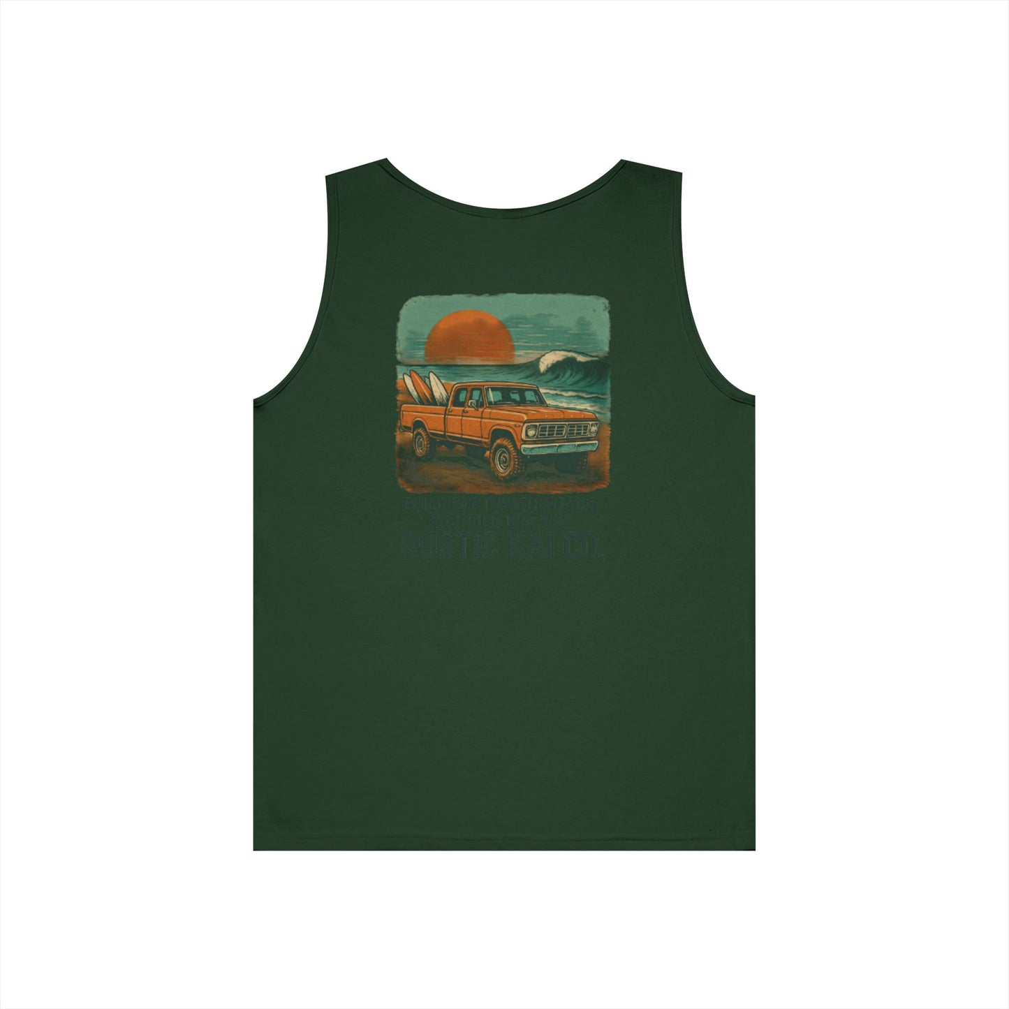 Rustic Adventure Unisex Heavy Cotton Tank Top, Summer Vibes, Travel Shirt, Camping Wear, Gift for Outdoor Lovers