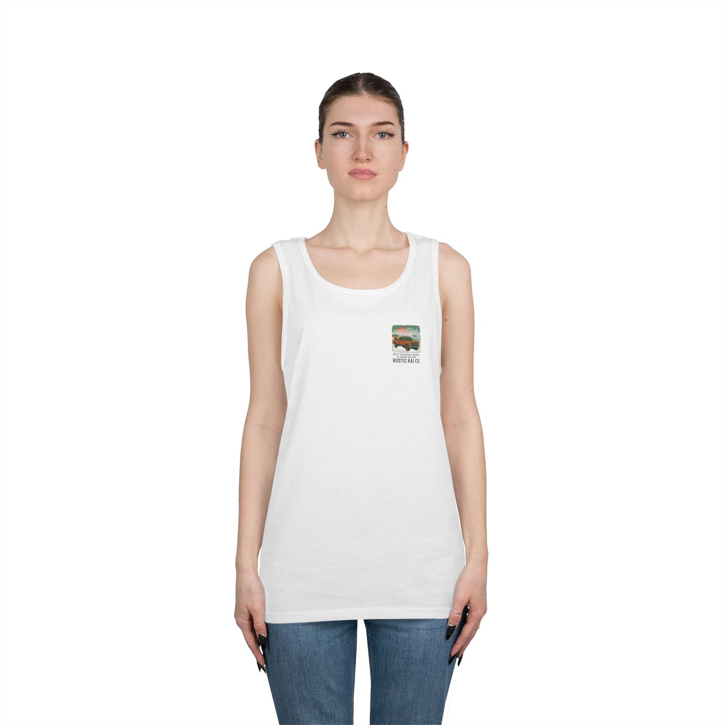 Rustic Adventure Unisex Heavy Cotton Tank Top, Summer Vibes, Travel Shirt, Camping Wear, Gift for Outdoor Lovers