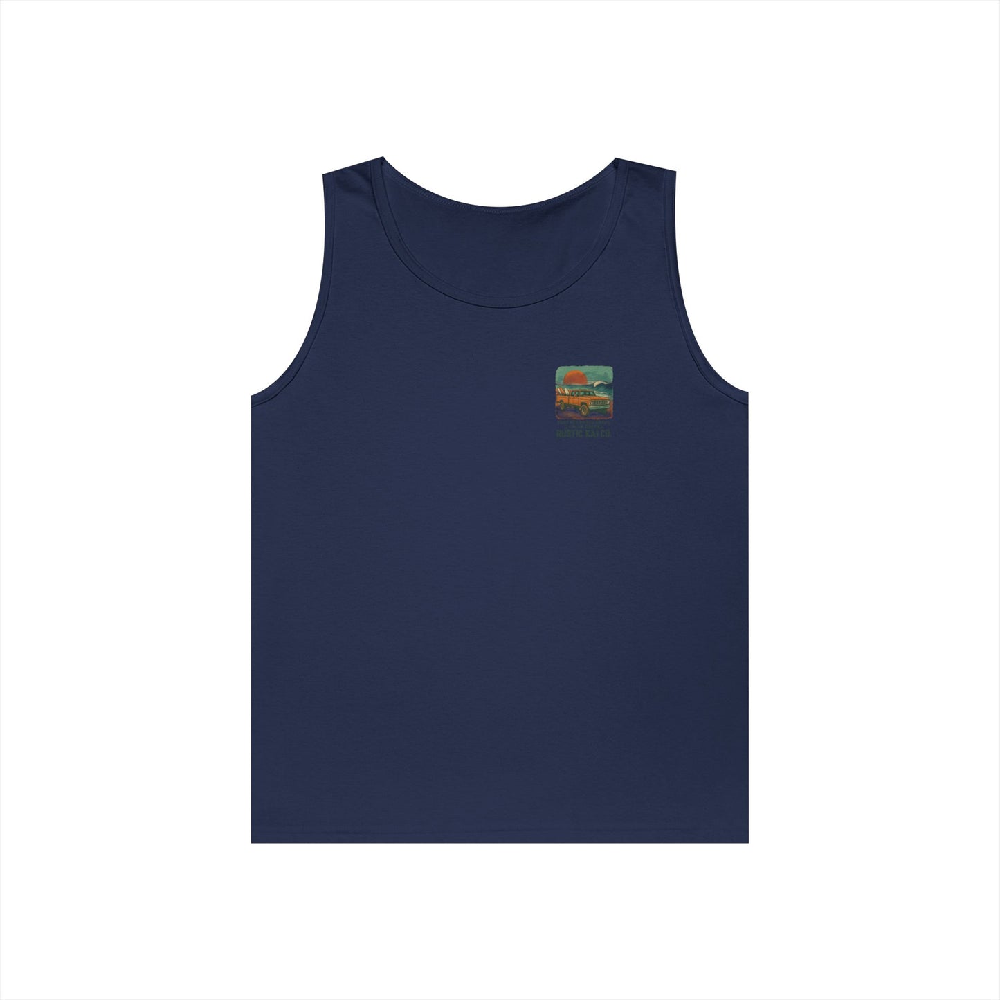 Rustic Adventure Unisex Heavy Cotton Tank Top, Summer Vibes, Travel Shirt, Camping Wear, Gift for Outdoor Lovers
