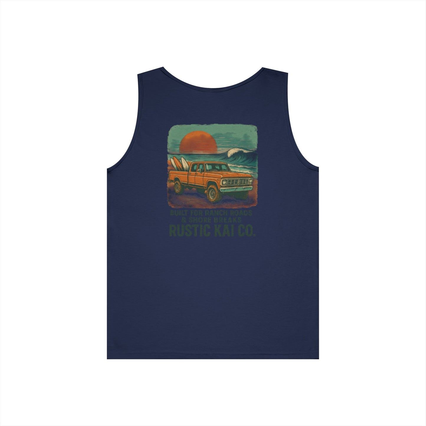 Rustic Adventure Unisex Heavy Cotton Tank Top, Summer Vibes, Travel Shirt, Camping Wear, Gift for Outdoor Lovers