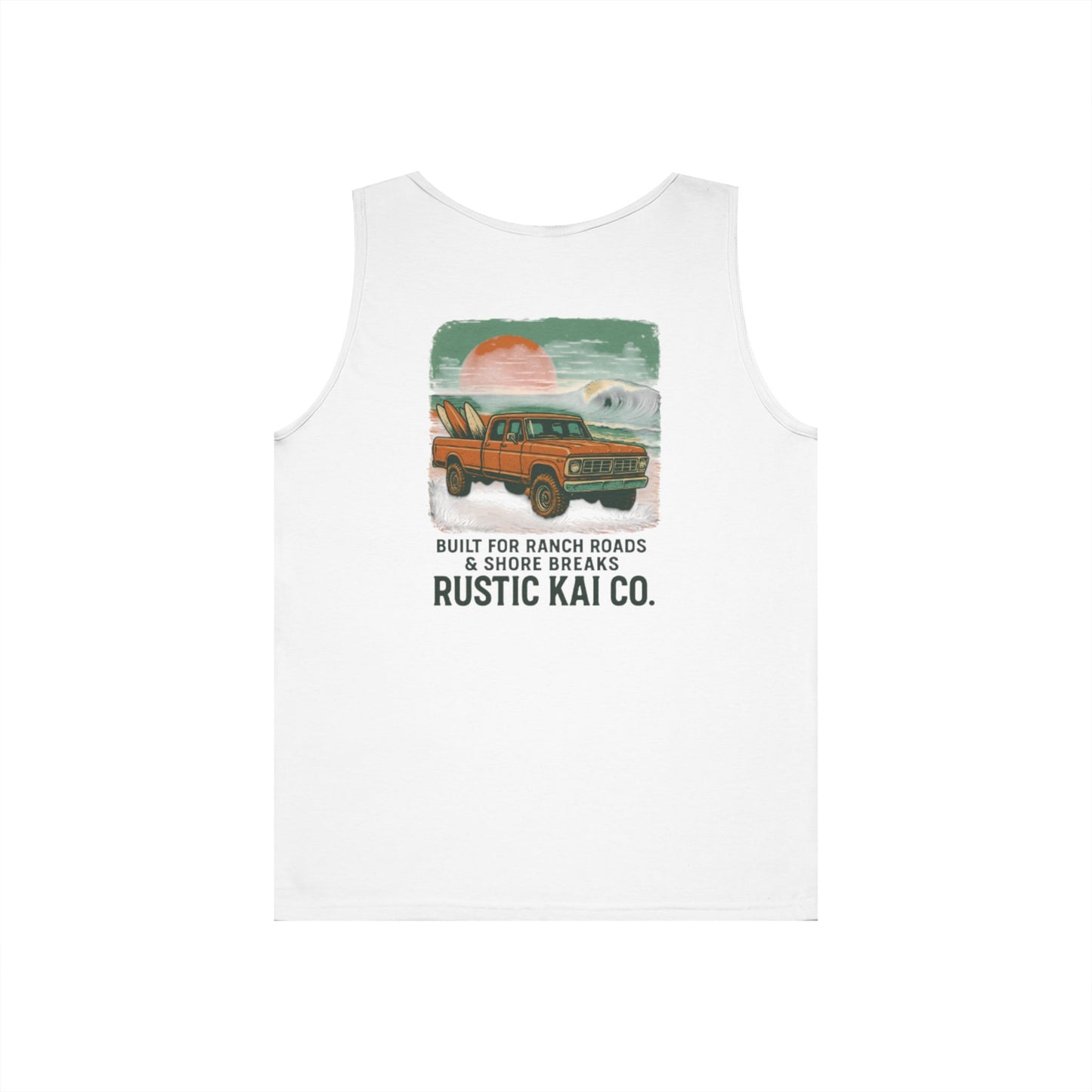 Rustic Adventure Unisex Heavy Cotton Tank Top, Summer Vibes, Travel Shirt, Camping Wear, Gift for Outdoor Lovers