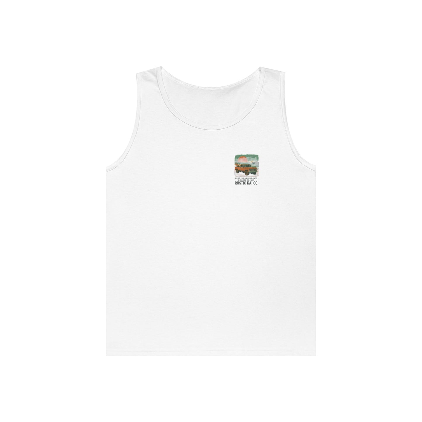 Rustic Adventure Unisex Heavy Cotton Tank Top, Summer Vibes, Travel Shirt, Camping Wear, Gift for Outdoor Lovers
